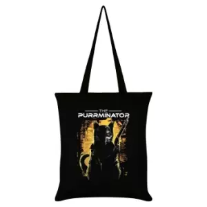 image of Grindstore The Purrminator Tote Bag (One Size) (Black/White/Yellow)