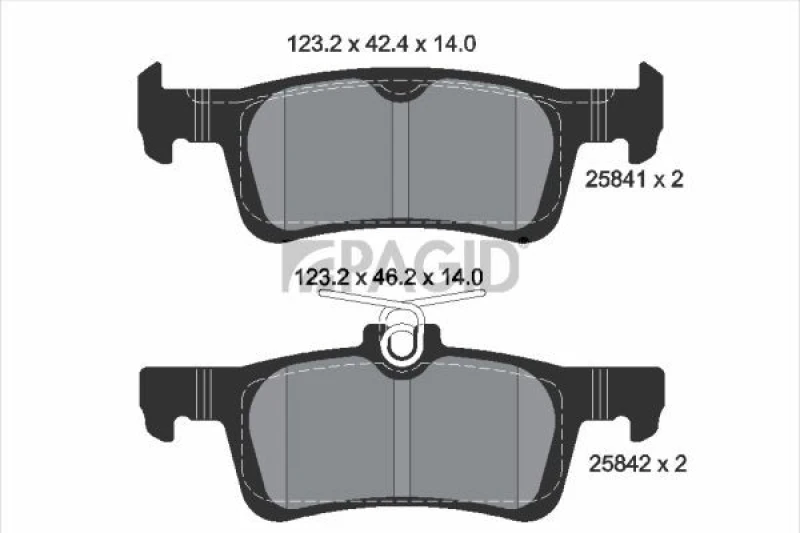 Image of Brake pad set PAGID T2710N