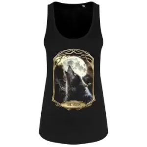 Image of Deadly Tarot Womens/Ladies Obsidian The Moon Tank Top (L) (Black)