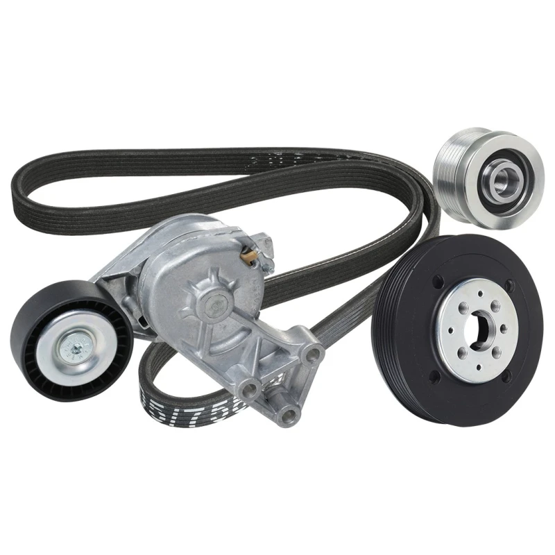 Image of RIDEX 542R0588 V-ribbed belt set Pulleys: with freewheel belt pulley V-Ribbed Belt Set (542)