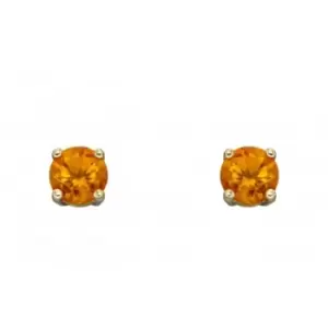 image of 9ct November Citrine 4mm Stud Earrings GE2336