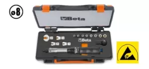 image of Beta Tools 671B/C5 14pc 1/4" D Torque Bar (1-5Nm) Ratchet & Socket Set 006710001