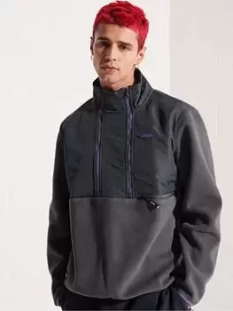 Image of Superdry Mountain Sport Fleece - Charcoal, Size L, Men