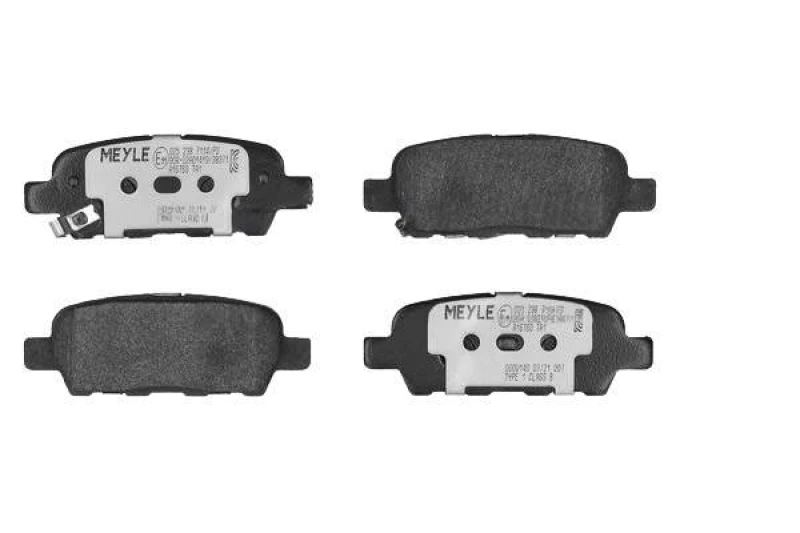 Image of MEYLE 025 238 7114/PD Brake pad set Rear Axle, with acoustic wear warning, MEYLE-PD Quality, with anti-squeak plate Brake Pad Set,disc brake (402)