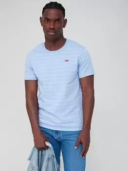 Image of Levis Original Small Logo Stripe T-Shirt - Lavender, Lavender Size M Men