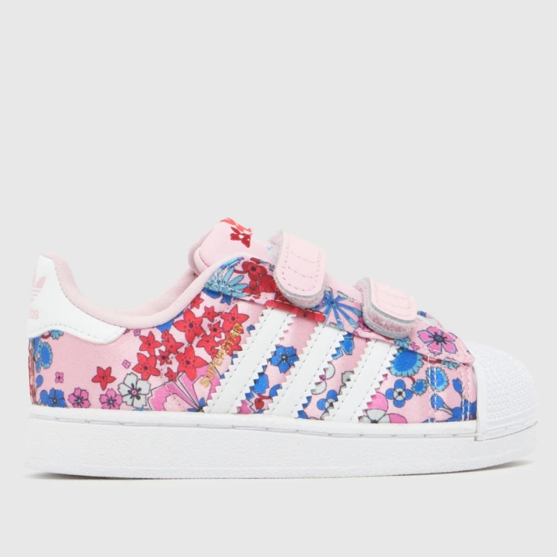 Image of adidas Originals Kids Superstar Low-Top Trainers Pink/White female C7 (24)