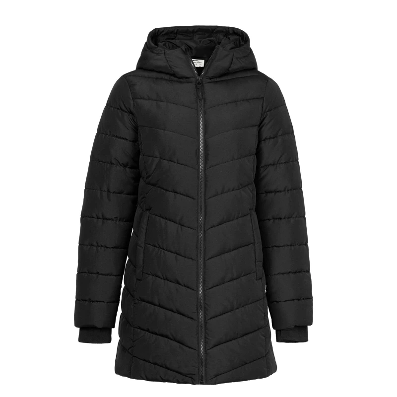 Image of Slazenger Womens Mid-Length Hooded Long Sleeve Puffer Jacket Black female 8 (36)