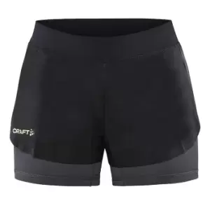 image of Craft Womens/Ladies CTM Distance 2 in 1 Shorts (L) (Black/Granite)