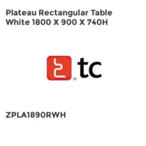 Image of TC Group Plateau Rectangular Table White 1800 x 900 x 740H