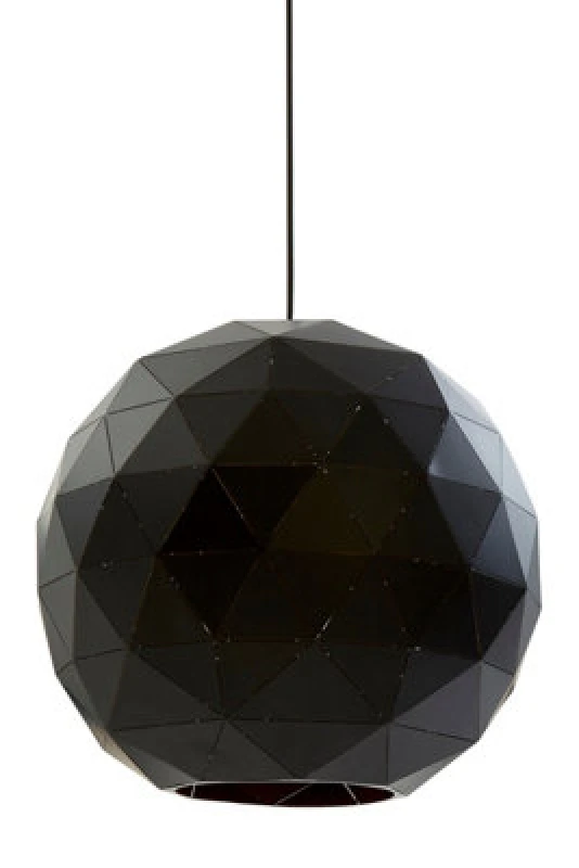 Image of Orsina Large Black And Copper Pendant Light, Modern Geometric Pendant Ceiling Lamp, Black Metal Pendant Light