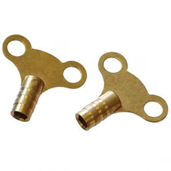 image of Faithfull FAIRADKEY Radiator Keys - Brass (Pack of 2)