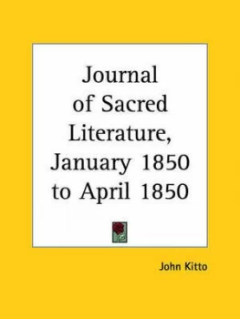 Image of Journal of Sacred Literature january 1850-April 1850 by John Kitto Paperback