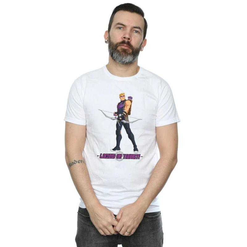 Image of Hawkeye Mens Locked On Target T-Shirt in White Size: Small White Male S