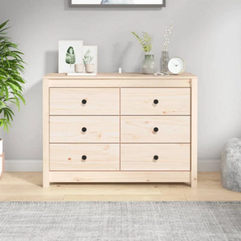 Image of vidaXL Side Cabinet 100x40x72cm Solid Wood Pine, Brown 821764