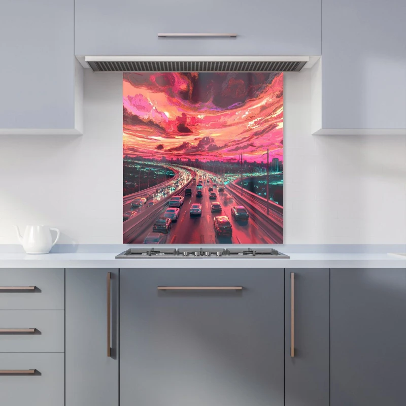 Image of Designer Kitchen Splashbacks Elena Sable: 00013 Kitchen Splashback Size: 600mm x 750mm Multicolor Unisex 600mm x 750mm