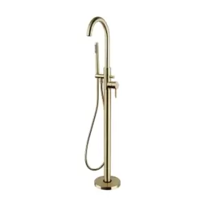 Image of Ottone Freestanding Bath Shower Mixer Tap - Brushed Brass