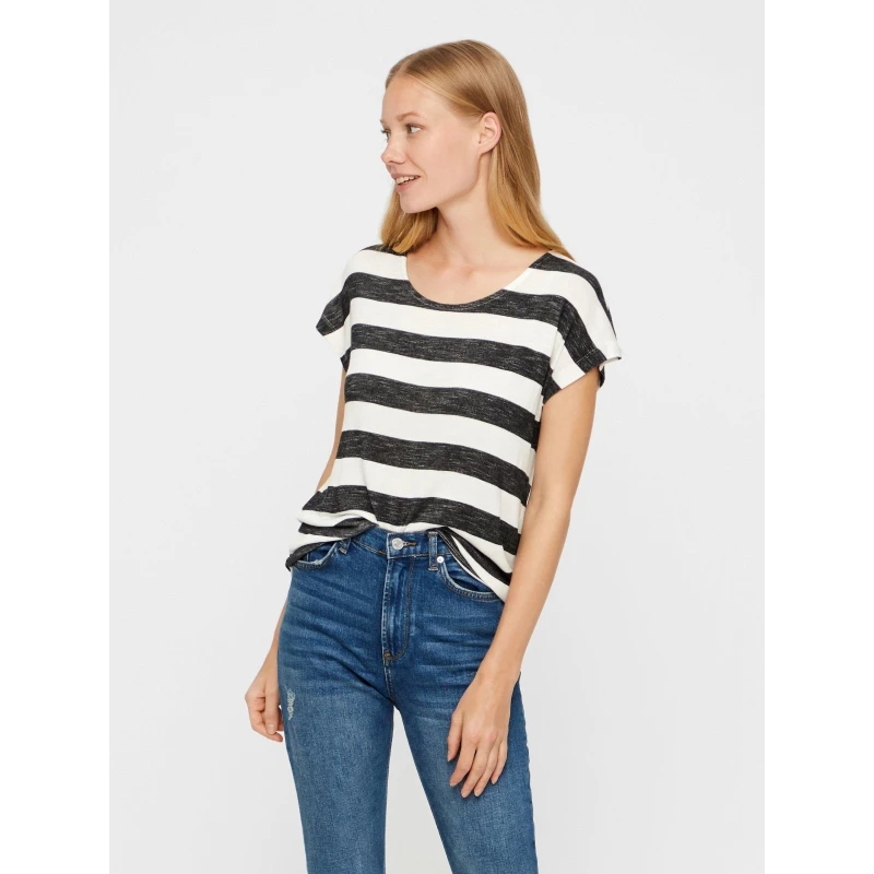 Image of Vero Moda Stripe T-Shirt - White White 8
