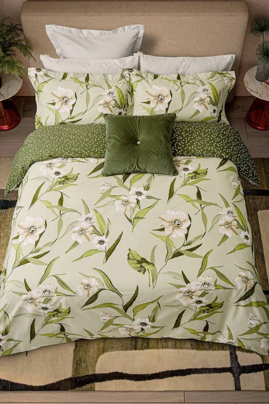 Image of Ted Baker 'Cabana' Cotton Duvet Cover Set in Green Size: Double Green Double Unisex 5016709728430