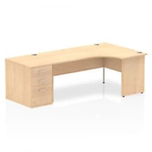 Image of Impulse 1800 Right Hand Panel End Workstation 800 Pedestal Bundle Maple
