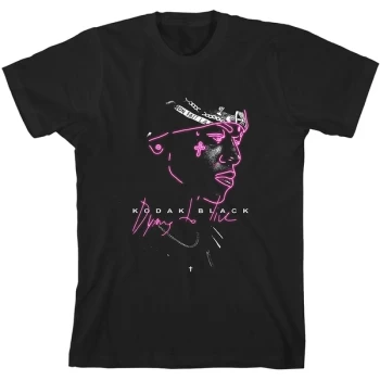 Image of Kodak Black - Neon Outline Unisex Large T-Shirt - Black