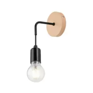 image of Lamkur Lighting - Orazio Industrial Wall Light Black, 1x E27