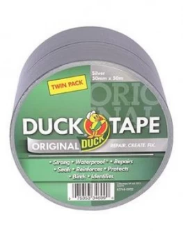 Image of Duck Tape Duck Tape Original 50Mm X 50M Silver (2) Twin Pack