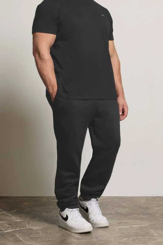 Image of BadRhino BadRhino Men Elasticated Drawstring Joggers in Black Size: large Black L Male 5063589363084