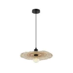 Image of Larissa Lighting - Larissa Xeros Dome Pendent Lamp E27 Max 40W Bamboo Natrual