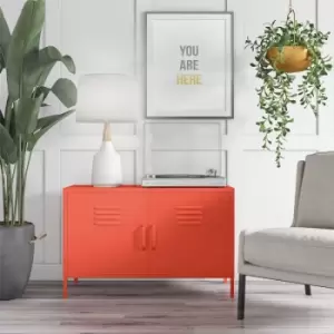 Cache 2 Door Metal Locker Accent Cabinet Orange By Novogratz