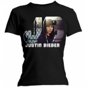 Image of Justin Bieber Photo Black Skinny Black T Shirt: Large
