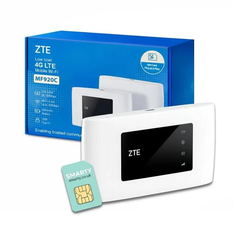 Image of Zte MF920 Unlocked CAT 4/4G Portable Low Cost Travel WiFi Hotspot White