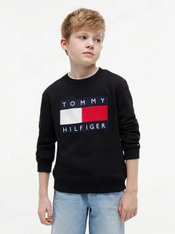 Image of Tommy Hilfiger Kids Crew Sweatshirt Crew Sweaters 4Y Black 52243103135