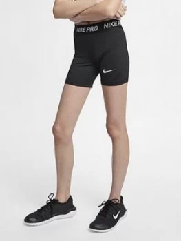 Image of Nike Pro Girls Boy Shorts - Black Size M 10-12 Years, Women
