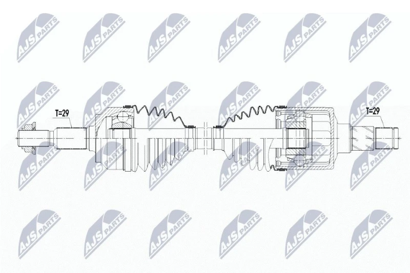 Image of NTY NPW-CH-068 Drive shaft Automatic Transmission, Front Axle Left Drive Shaft (13)