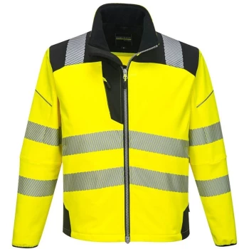 Image of Portwest - T402YBR4XL - sz 4XL PW3 Hi-Vis Softshell Jacket - Yellow/Blue