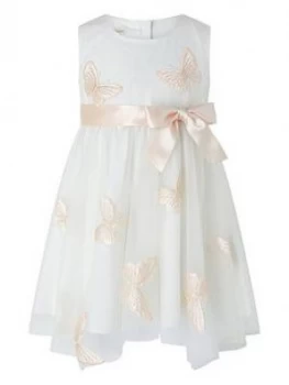 Monsoon Baby Girls Molly Butterfly Dress - Ivory, Size 6-12 Months