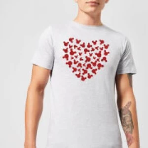 Disney Mickey Mouse Heart Silhouette T-Shirt - Grey - XXL - Black