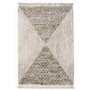 Image of Safi Fringed Pyramid Natural Rug - 120 x 170cm