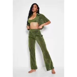 I Saw It First Green Glitter Wide Leg Beach Pants - Green