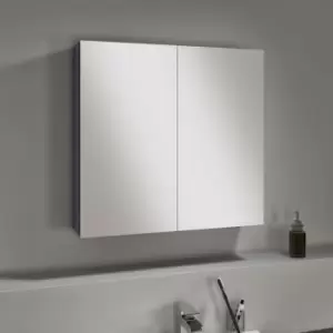 Image of Grey Mirrored Wall Bathroom Cabinet 667 x 600mm - Harper