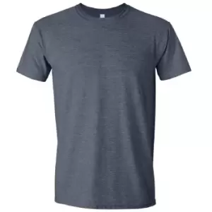 image of Gildan Mens Short Sleeve Soft-Style T-Shirt (M) (Heather Navy)