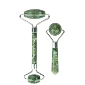 Image of brushworks Jade Roller and Globe Set (Worth £24.99)