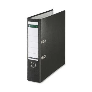 Leitz FSC Lever Arch File Plastic 80mm Spine Foolscap Black Ref