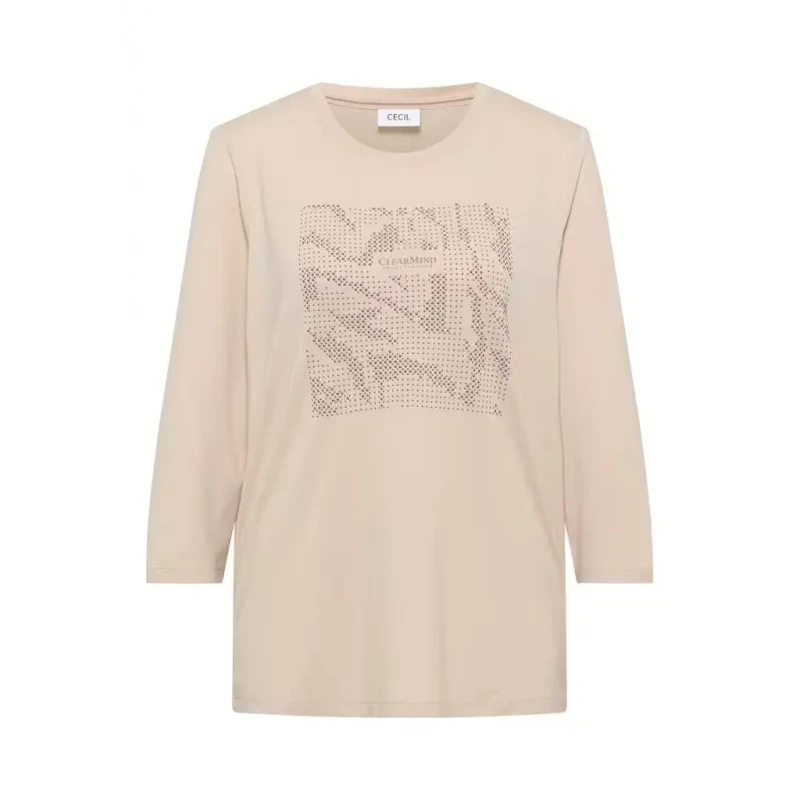 Image of cecil Womens long sleeve T-Shirt Cecil Clear Mind FP Beige Female L