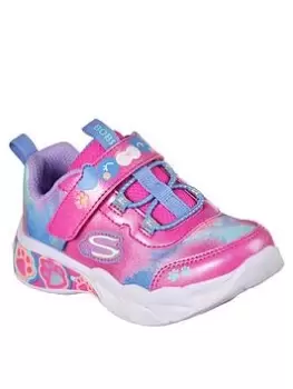 Image of Skechers PRETTY PAWS LIGHT UP TODDLER GIRLS TRAINERS, Pink, Size 4 Younger