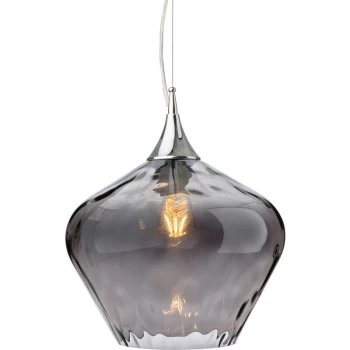 image of Firstlight - Titan Dome Pendant Light Chrome with Smoked Glass