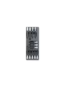 image of Beta Tools T113 12pc Bit Socket Driver Set (Hex/Torx/XZN) in Tray for Roller Cab