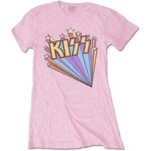 Image of KISS - Stars Womens Large T-Shirt - Pink