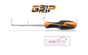 Image of Beta Tools 1266BP Beta GRIP Ball Head Hexagon Screwdriver Non-Slip 10mm