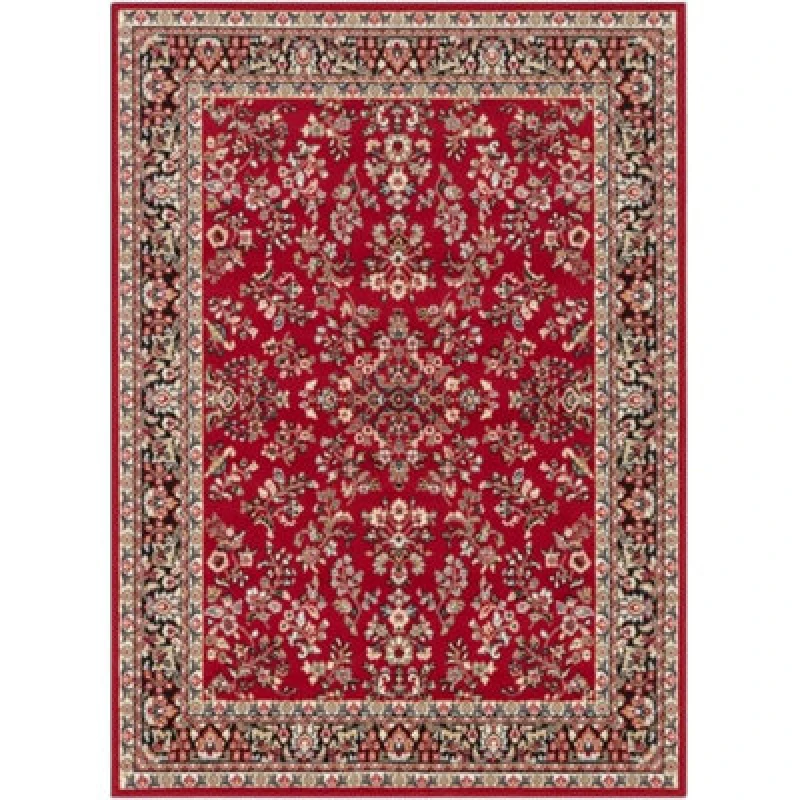 Image of The Rugs Velours Vintage Soft Pile Oriental Style Living Room Rug In Red